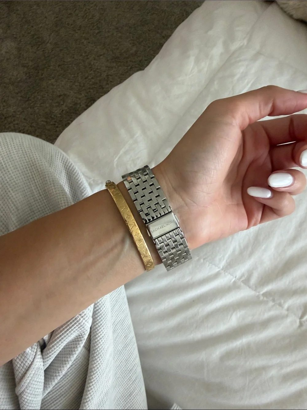 Michael Kors Silver Crystal Bezel Stainless Steel Women's Watch